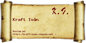 Kraft Iván névjegykártya