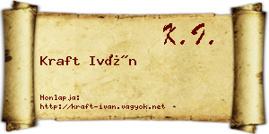 Kraft Iván névjegykártya